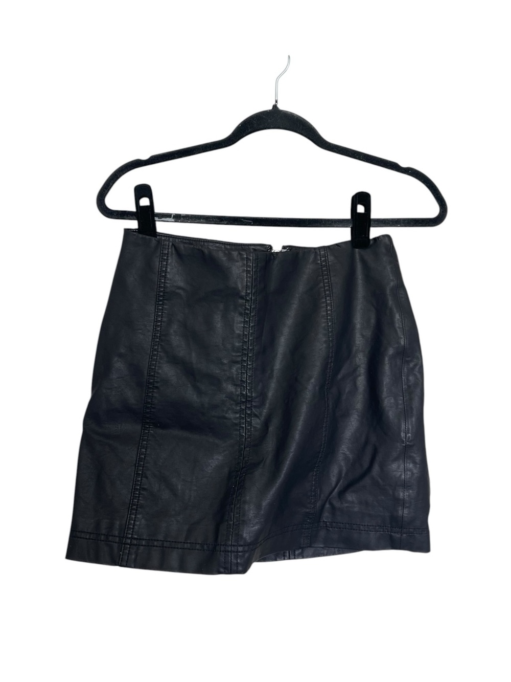 Free People Black Faux Leather Mini Skirt